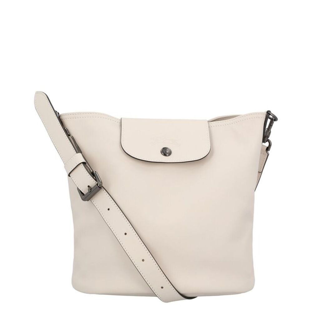 Longchamp Le Pliage Xtra Medium Leather Shoulder Bag, White